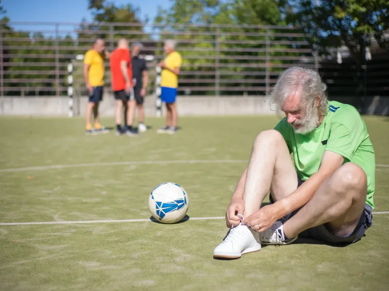 An active older adult back to playing sports after recovery